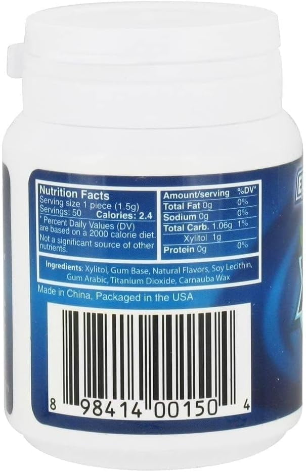 Epic Dental Xylitol Sweetened Peppermint Gum Gluten Free 50 ct, Pack of 4