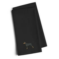German Pinscher Black Embroidered Towel Set of 2