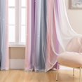 thumbnail image 4 of Cortina XiDi Rainbow Gris/Rosa con forma de estrellas opacas de doble capa, 4 of 8