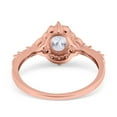 thumbnail image 3 of Rose Tone, Simulated Cubic Zirconia Size-5 Oval Art Deco Wedding Engagement Ring Accent Vintage 925 Sterling Silver, 3 of 7