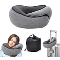 thumbnail image 2 of Almohada de viaje WEERSHUN Neck Plus de espuma viscoelástica gris, 2 of 7