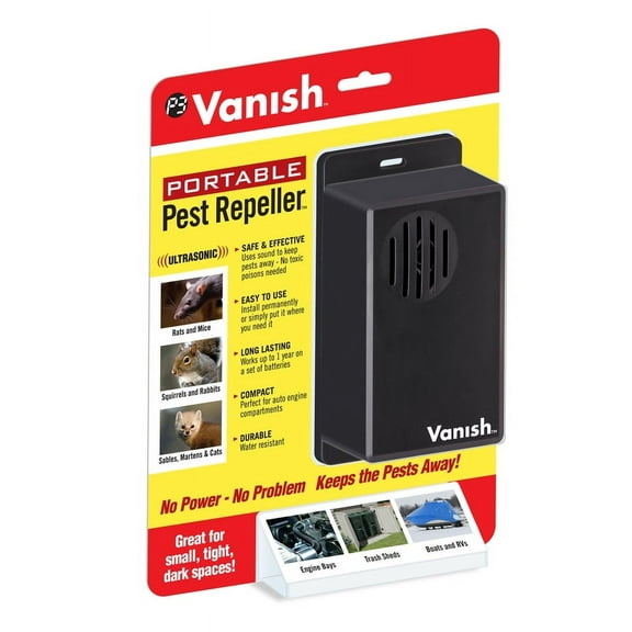 Vanish 7003993 Portable Battery-Powered Electronic Pest Repeller for Outdoor Pests