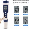 thumbnail image 2 of 5 In 1 Water Tester Multifunctional Water Quality Tester, Digital Tds/ec/salinity/ph/temperature For Drinking Water, Pool, Aquarium, Fish Tank, 2 of 5