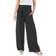thumbnail image 1 of Pantalones Elegantes Pantalones plisados ​​cómodos de lino de algodón Traje de dama de oficina de estilo bohemio suelto para damas Ygjytge para Mujer Negro T XXL, 1 of 7