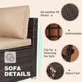 thumbnail image 4 of 7 Pieces Patio Furniture Set,Wicker Outdoor Conversation Set,Rattan Sectional Sofa Set w/Washable Cushions & Glass Coffee Table for Porch Poolside Backyard-Brown/Brown, 4 of 15