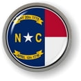 thumbnail image 6 of BestLicensePlateFrames North Carolina State 3D Domed Design Flag Car Emblem Round Badge Sticker - Metal Bezel, 6 of 6