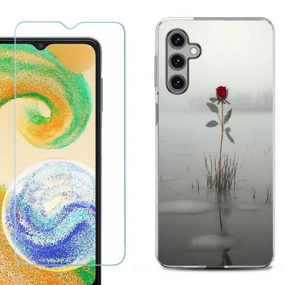 OneToughShield ® Compatible with Samsung Galaxy S24, Shockproof Fashion Phone Case, with Tempered Glass Screen Protector - Icy Rose