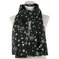 thumbnail image 2 of Deals of the Day Clearance Zpanxa Womens Scarf Christmas Festive Winter Snowflake Print Warm Winter Snow flake Scarf Black, 2 of 2