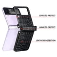 thumbnail image 4 of SaniMore for Samsung Galaxy Z Flip 4 6.7" 2022 Case, Crocodile Texture PU Leather Hinge Protection Wear-resistant Vintage Folding Shell Shockproof Drop-resistant, Black, 4 of 12