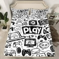 thumbnail image 2 of jejeloiu Play Game Queen Sheet Sets,Cartoon Gamepad Controller Flat Sheet,Player Gaming Joystick Queen Fitted Sheet For Boy,Microfiber Room Decor,4 Pieces, 2 of 7