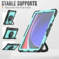 thumbnail image 5 of Case for Samsung Galaxy Tab S10+ Plus 2024/S9 FE+ Plus 12.4 inch, 360 Rotating Stand Handle Pencil Holder Shoulder Strap Heavy Duty Shockproof Cover, Sky Blue PC, 5 of 7