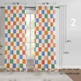 thumbnail image 4 of Colorful Checkered Curtains for Bedroom,Rod Pocket 60s 70s Semi Sheer Curtains Farmhouse Retro Checkerboard Light Filtering Drapes for Living Room,Set of 2 Window Curtain Panels,52 x 84 Inch, 4 of 6