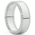 thumbnail image 3 of 1Ct Lab Grown Diamond Ring Mens Textured Wedding 8mm Band White or Yellow Gold, 3 of 4