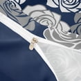 thumbnail image 3 of Erosebridal Navy Gray White Twin Bedding, Romantic Rose Flower Duvet Cover Set for Girls, Navy Reversible, 2pcs 1 Duvet Cover and 1 Pillowcase, No Comforter, 3 of 5