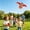 Red, variant on Outdoor Dynamic Wing Kite Portable Flying Toy with Rod and Line for Beach Park Garden Family Activities 11.8 inches