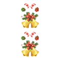 thumbnail image 2 of Justharion Christmas Static Sticker Fridge Window PVC Decal Home Office Shop Self -adhesive Decoration, Long Hat Santa Clause bells 2Set, 2 of 6