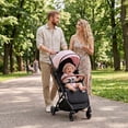 thumbnail image 2 of INFANS Travel Stroller, Lightweight Compact Baby Stroller for Airplane with One-Hand Fold, Multi-Position Recline, Canopy, 4 Wheel Suspension, Storage Basket, 2 of 9