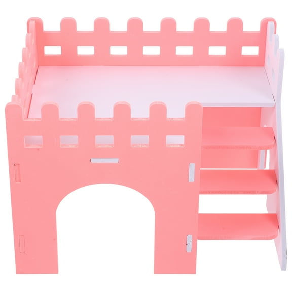 FRCOLOR Guinea Pig House with Ramp Double Layer Small Animal Hideout Playing Hut Villa House