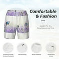 thumbnail image 5 of Lsque Mens Swim Trunks Lavender and Butterfly Pattern - Bathing Suit Compression Liner - Beach Swim Shorts Swimwear - (S-3XL) - Stretch Quick Dry -Large, 5 of 9