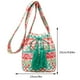 thumbnail image 3 of Bolso bohemio para mujer, bolso de lona con cordón y borla, bolso de playa de verano (verde), 3 of 9
