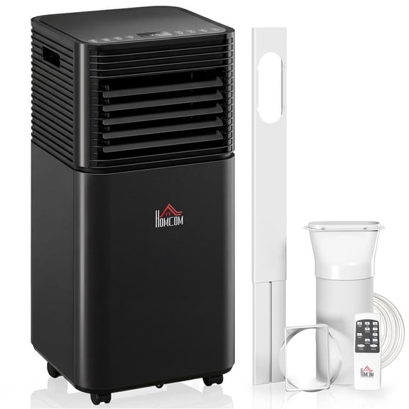 Portable Air Conditioner, 8000 Btu, with Dehumidifier, 4-in-1 Room AC Unit, with Remote, 24H Timer, Wheels, for 215-344 Sq Ft, Black