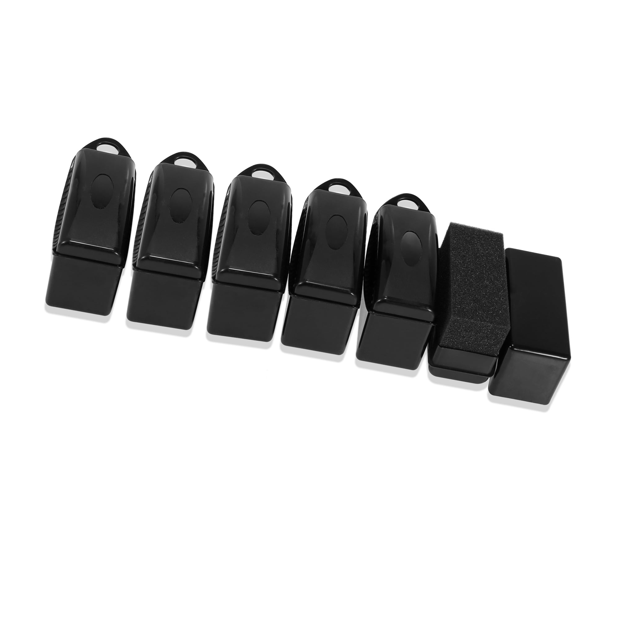6 Pcs Car Tire Wheel Dressing Shine Contour Applicator Pad Sponge with Lid Black