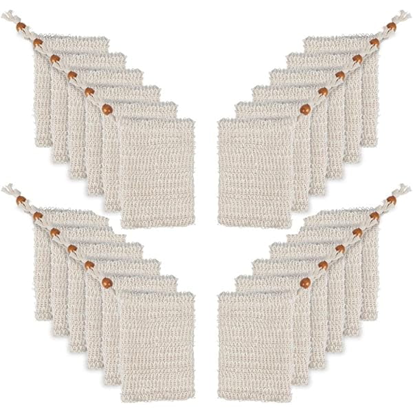 wonima11 "N/A" OTYMIOW 30 Pack Soap Bags for Bars Soaps Exfoliating Natural Sisal Soap Bag Hand Made Soaps Bag Mesh with Drawstring for Bath & Shower Use