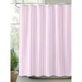 thumbnail image 2 of Fsddascl Pink White Stripe Shower Curtain Set - Long 72" x 84" Washable Bathtub Curtain with 12 Hooks, Modern Minimalist Geometric Striped Waterproof Fabric Stall Shower Curtains for Bathroom/Bathtub, 2 of 6