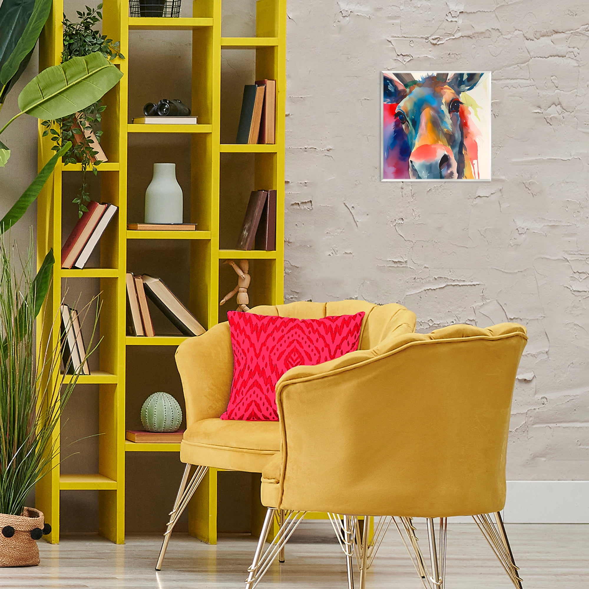 Stupell Industries Modern Close Up Horse Animals & Insects Painting Unframed Art Print Wall Art, 12 x 12