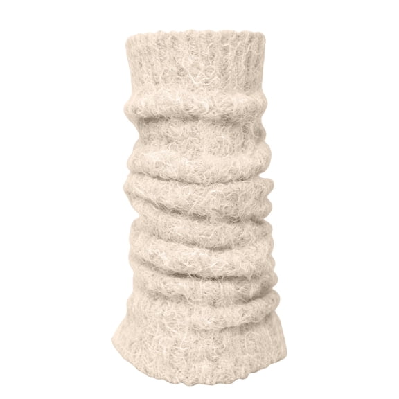IDALL Winter Fleece Lined Leg Warmers for Women Knit Long Leg Warmers Warm Fleece Lined Boot Socks for Skating Daily Wear Beige A