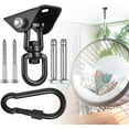 thumbnail image 1 of Kit de suspensión para hamaca gancho de techo rotatorio 360° capacidad 544 kg kit para silla hamaca soporte árbol gimnasio yoga, 1 of 8