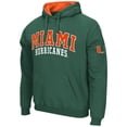 thumbnail image 2 of Men's Colosseum Green Miami Hurricanes Double Arch Pullover Hoodie, 2 of 3