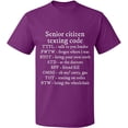 thumbnail image 2 of OXI T-Shirt - Senior Citizen Texting Code, Basic Casual T-Shirt for Men's and Women Fleece T-Shirt Short Sleeve - Purple Large, 2 of 3
