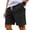 Black #007, variant on Men's Waffle Knit Casual Shorts Drawstring Elastic Waist Shorts with Side Pockets, L