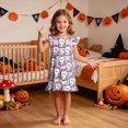 thumbnail image 2 of NOLDARES Girls Nightgowns Kids Pajamas Dress Flutter Sleeve, Halloween Ghost Print,Soft, Nightdress,Sleepwear,Knee Length(N203-Light Pink), 2 of 7