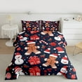 thumbnail image 2 of Manfei Child Gingerbread Man Full Size Comforter Sets, Navy Red Cartoon Bedding Comforter Set, Kawaii Christmas Snowman Reversible Bedding Sets, Breathable Home Decor, 3pcs, 2 of 8