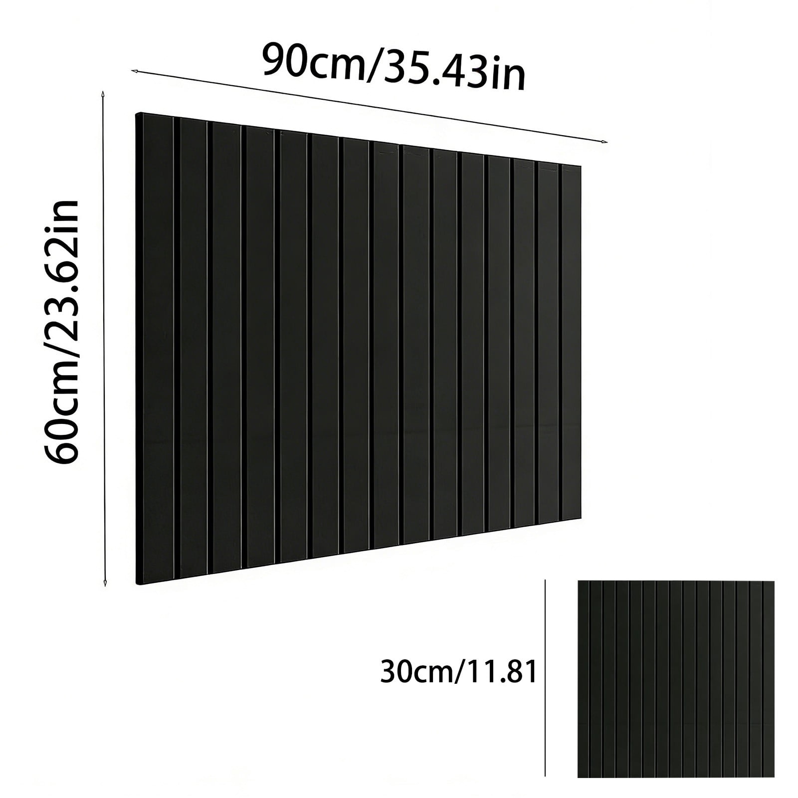 Bulletin Board 6 Pack, Perpendicular Fluted Fabric, Peel and Stick, No Nails, Photo Note Pin Board for Home Office Living Room Entryway