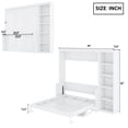 thumbnail image 2 of Harper & Bright Designs Full Size Murphy Bed with Bookshelf, Wooden Full Cabinet Bed Wall Bed with Desk, Folding Wall Chest Bed for Guest Room Office, White, 2 of 10