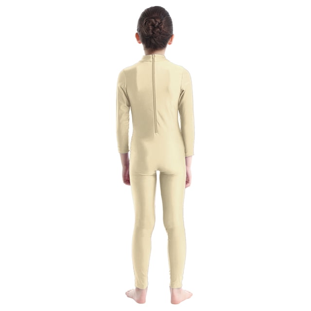 Miaeowve Ensemble de Danse Ballet à Col Roulé Manches Longues pour Enfants Filles Garçons Nude TG