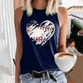thumbnail image 2 of MIASHUI Women's Baseball Graphic Sleeveless O-Neck Tank Top for Casual Summer Wear and Cute Workout Navy,L, 2 of 4