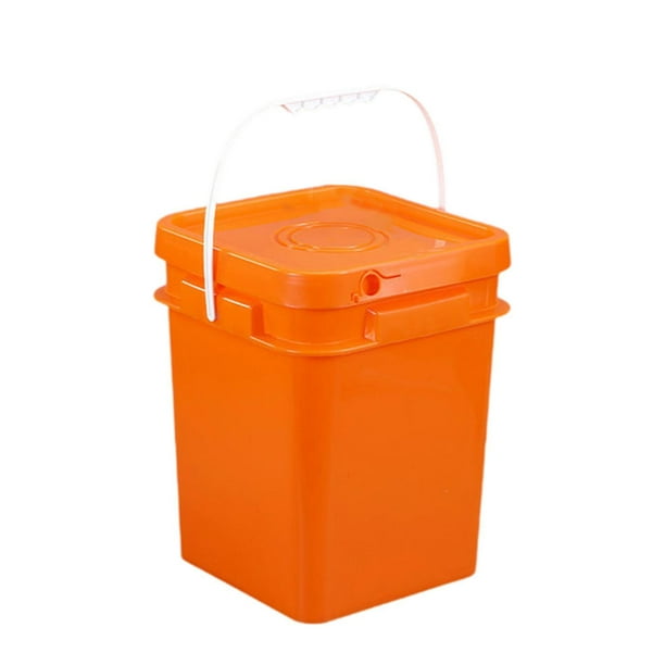Cubo cuadrado multiusos con asa y tapa, contenedor para almacenar alimentos, para limpieza del hogar, picnics al aire libre y construcción 13L 255x255x311cm
