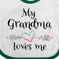 thumbnail image 4 of Inktastic My Grandma Loves Me Heart Grandchild Boys or Girls Baby Bib, 4 of 4