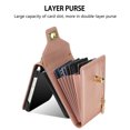 thumbnail image 3 of Decase for Samsung Galaxy Z Flip 6 Case with Card Holder Adjustable Crossbody Strap Lanyard, for Samsung Z Flip 6 Case Purse, Fashion Handbag Gift for Women Ladys,Rosegold, 3 of 5