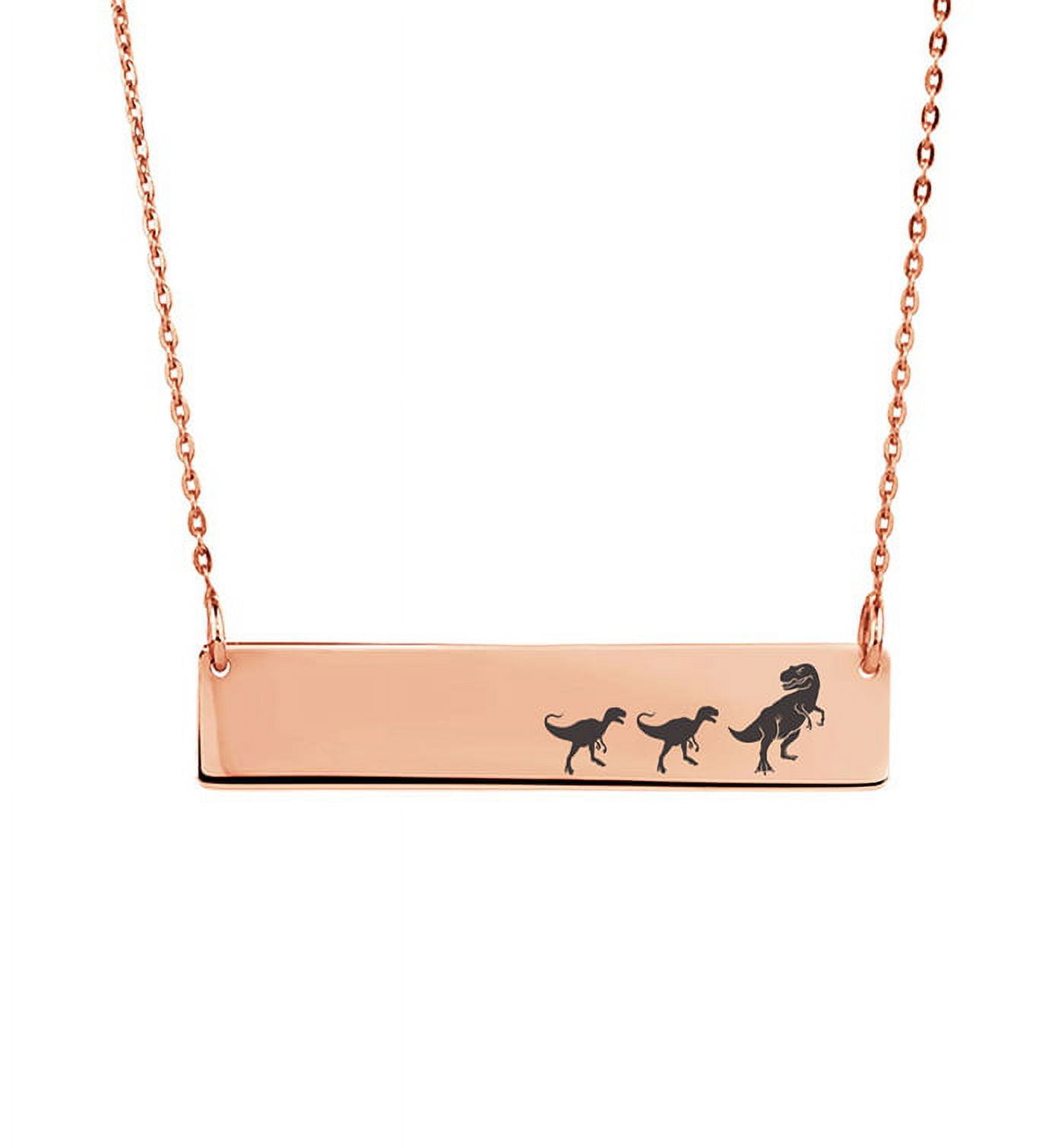 Engravable Bar Necklace, Mamasaurus Bar Necklace, Mom and Baby Dinosaur Bar Necklace, Engravable Mom to Be Bar Necklace, Birthday Day Jewelry for Her, Gift for Mom, Personalized Gift to Mom