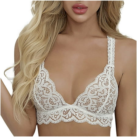 

Womens Bras Clearance Under $5 Fashion Woman s Lace Beauty Back Solid Strap Wrap Plus Size Underwear Everyday Bra