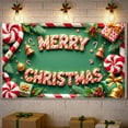 thumbnail image 6 of Festive Merry Christmas Banner Red Green Color Christmas Banner Candy Cane Gift Box Xmas Banner for Christmas Party Holiday Decoration Indoor Celebration, 6 of 9