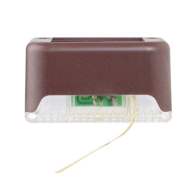 1/4/8/16 Uds LED lámpara Solar camino escalera exterior impermeable luz de pared jardín paisaje paso cubierta luces balcón valla luces solares Jardín y Patio LED blanco con carcasa marrón Toystoory HA005403-03B
