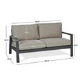 thumbnail image 7 of Afuera Living Aluminum Outdoor 2-Seat Sofa with Cushions in Slate Gray/Tan, 7 of 7
