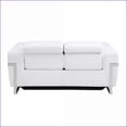 thumbnail image 2 of Loveseat with Power Recliner, Top Grain Italian Leather & USB Charger | Ivory | Stainless Steel Chrome Legs, 2 of 11