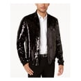 thumbnail image 2 of INC Mens Big & Tall Sequined Satin Trim Two-Button Blazer Black 3XB, 2 of 2